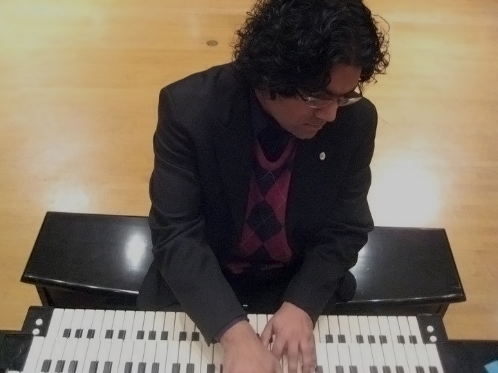 dan sitting at organ console